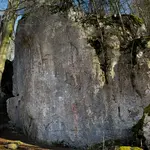 Klettergebiet, Labertal, Fels: Schild