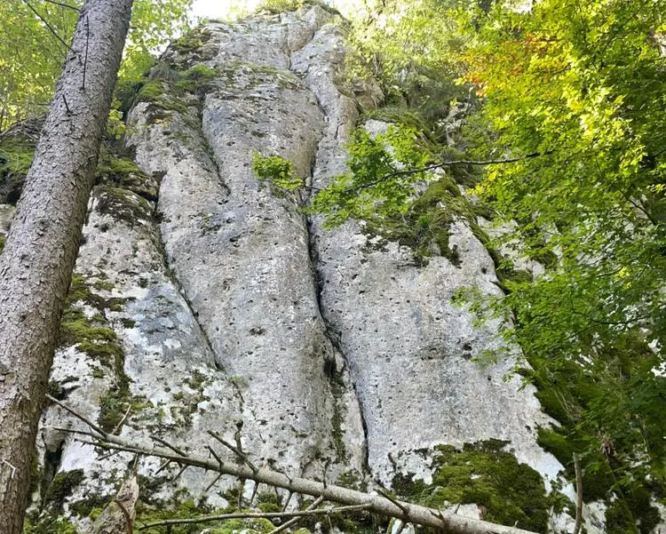 Klettertopo „Blaue Lagune“ am Fels Blauer Klaus in Altmühltal