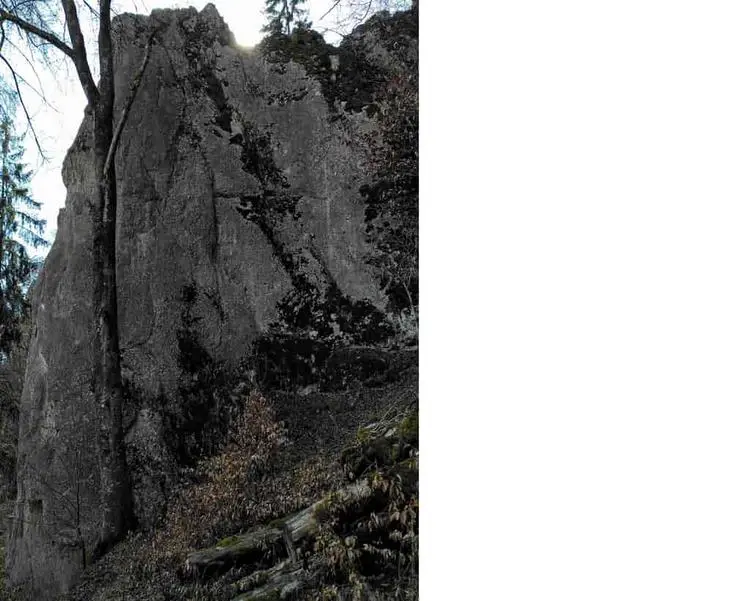 Klettertopo „Oberer Teil“ am Fels Försterfels in Konstein