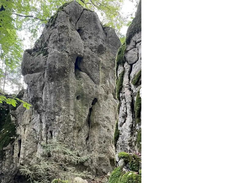 Klettertopo „Rote Sonja“ am Fels Blauer Klaus in Altmühltal
