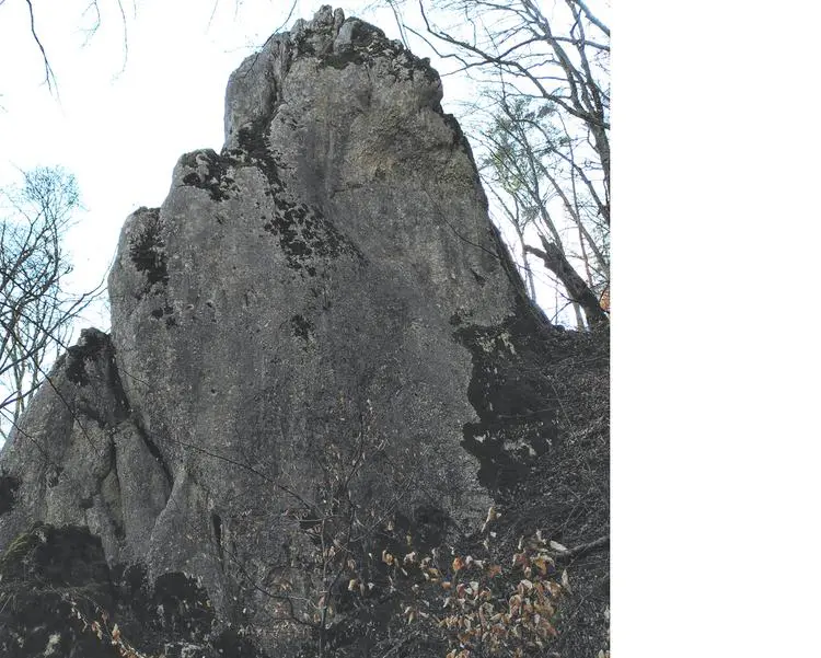 Klettertopo „Nordseite“ am Fels Braut und Bräutigam in Konstein