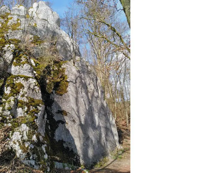 Klettertopo „Südseite“ am Fels Braut und Bräutigam in Konstein