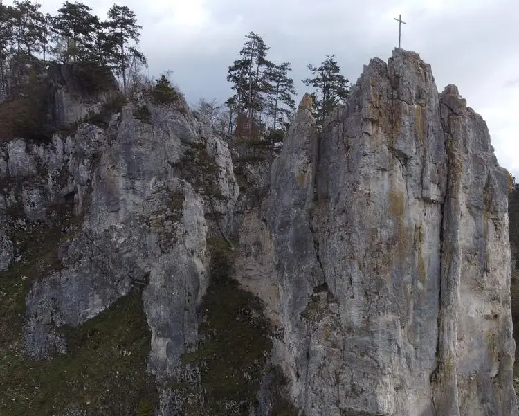Klettertopo „Burgstein Nebenmassiv“ am Fels Burgstein in Konstein