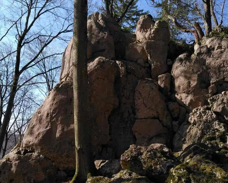 Klettertopo „Kurzes Wandl“ am Fels Felsengarten in Konstein