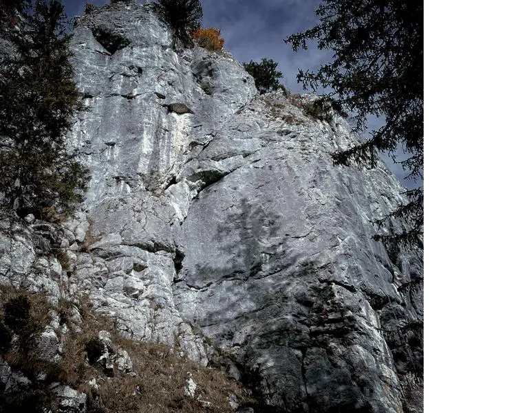 Klettertopo „Black Velvet“ am Fels Krettenburg in Mangfallgebirge
