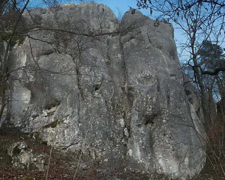 Klettertopo „Linker Bereich“ am Fels Mühltor in Altmühltal