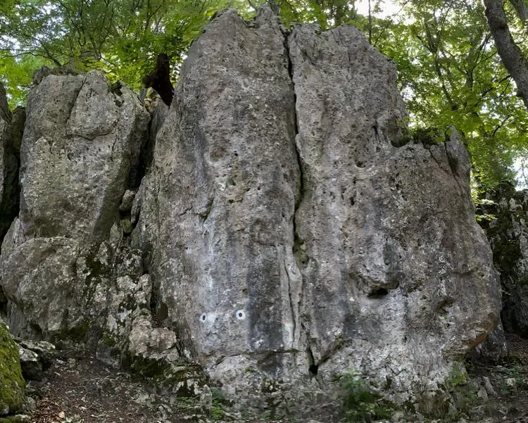 Klettertopo „Piazriss“ am Fels Oberländer Wand in Konstein