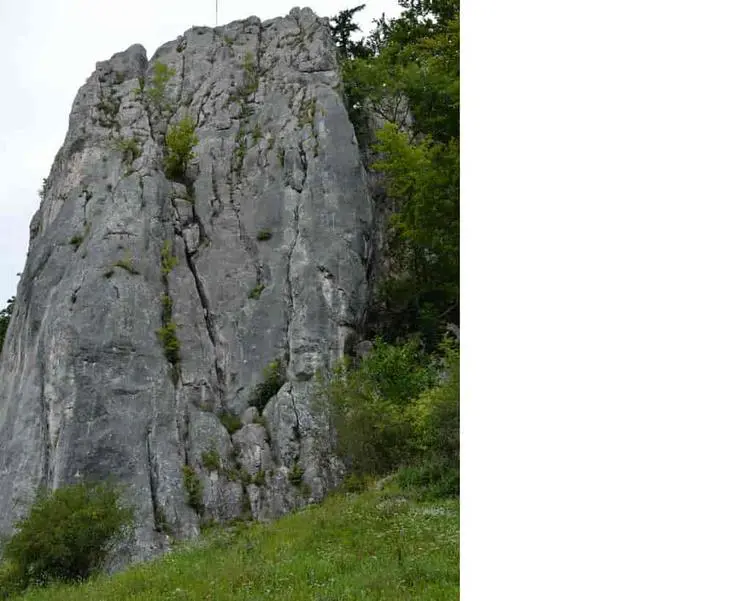 Klettertopo „Süd Seite“ am Fels Prunner Turm in Altmühltal