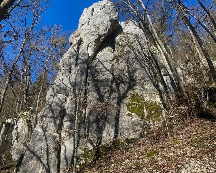 Klettertopo „Südostwand“ am Fels Triangelturm in Altmühltal